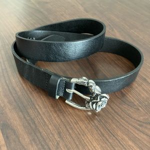 Sandro Paris leather rose buckle belt